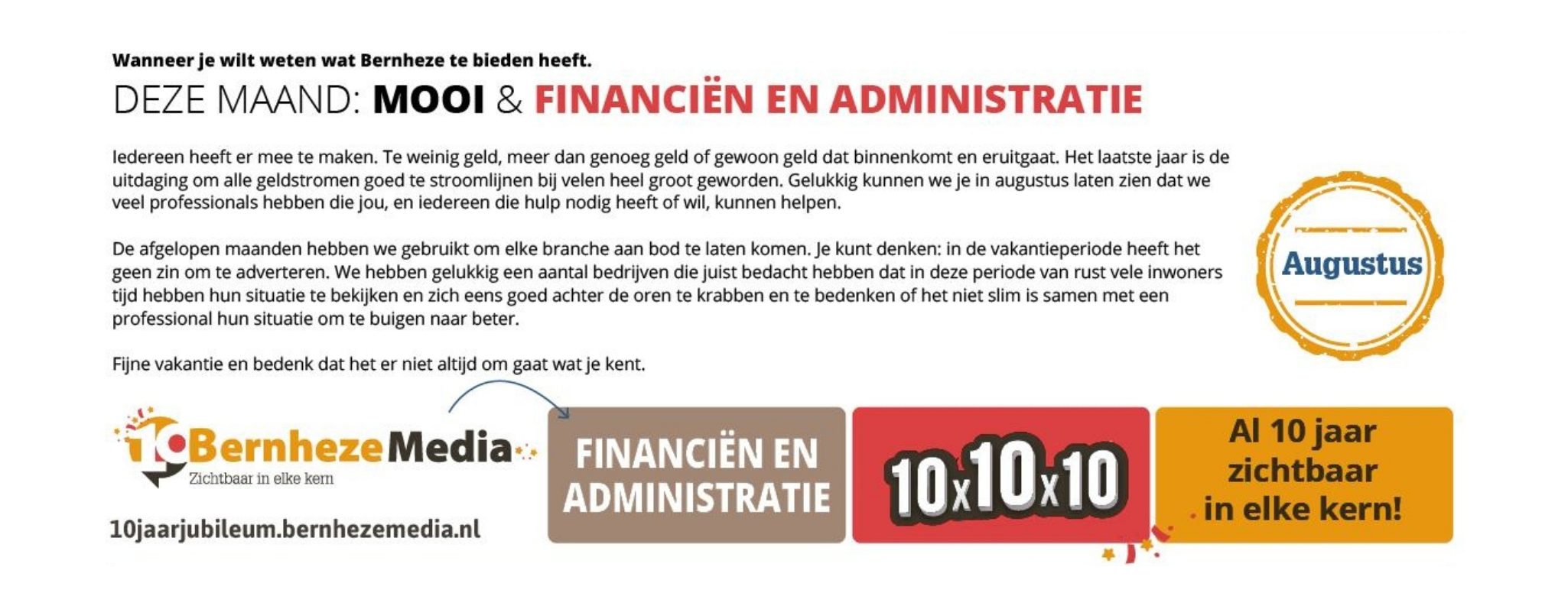 Omslag Jubileummaanden Mooi & Financieel & Administratie